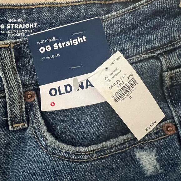 NWT Old Navy OG Straight High Rise Cuffed Shorts Size 0 - Picture 2 of 4